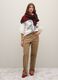 Dark Beige Straight Leg Trousers_0