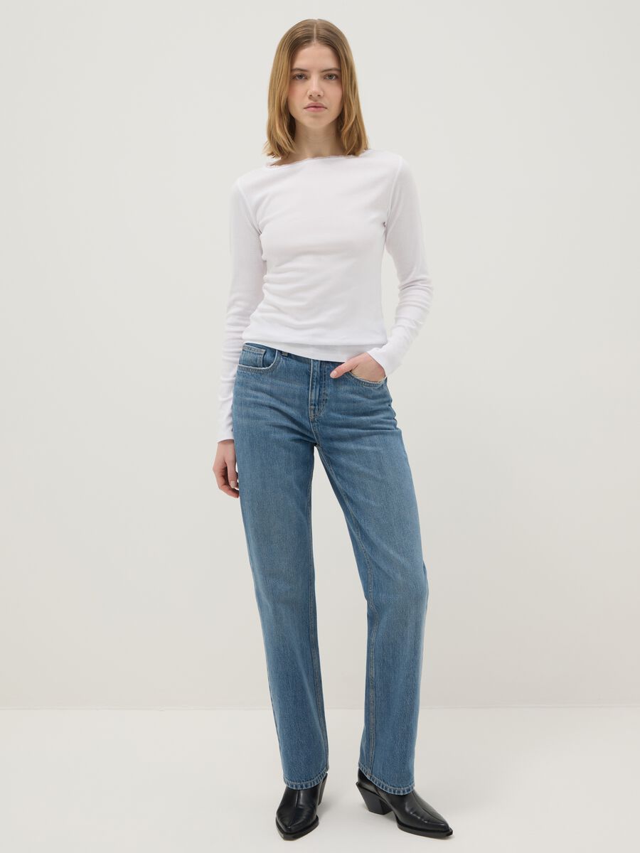 T-shirt in puro cotone bianca regular fit_1