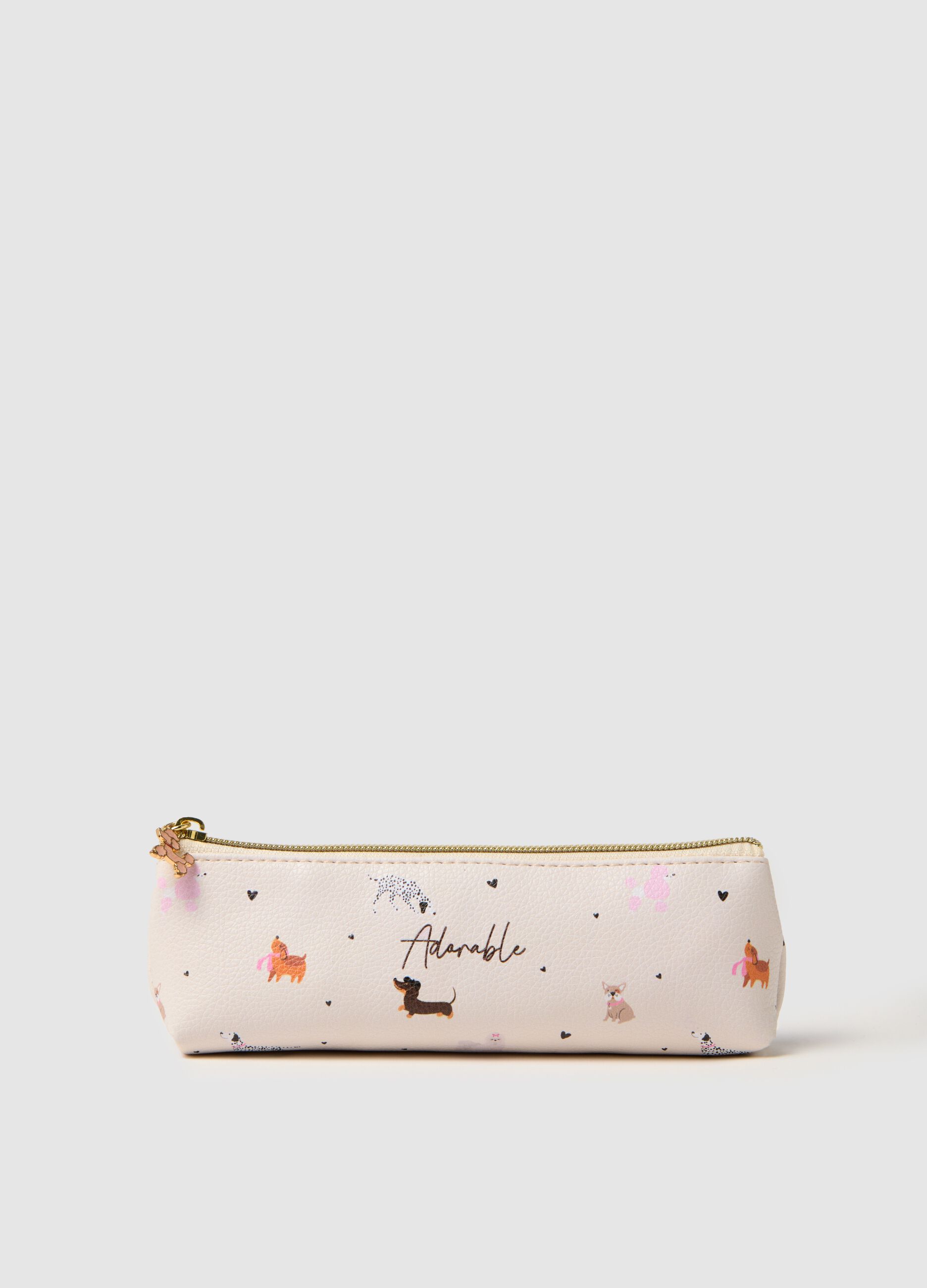 Beige PVC case with print