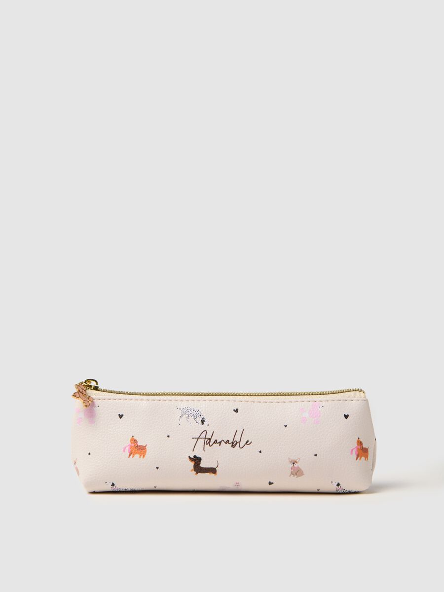 Beige PVC case with print_0