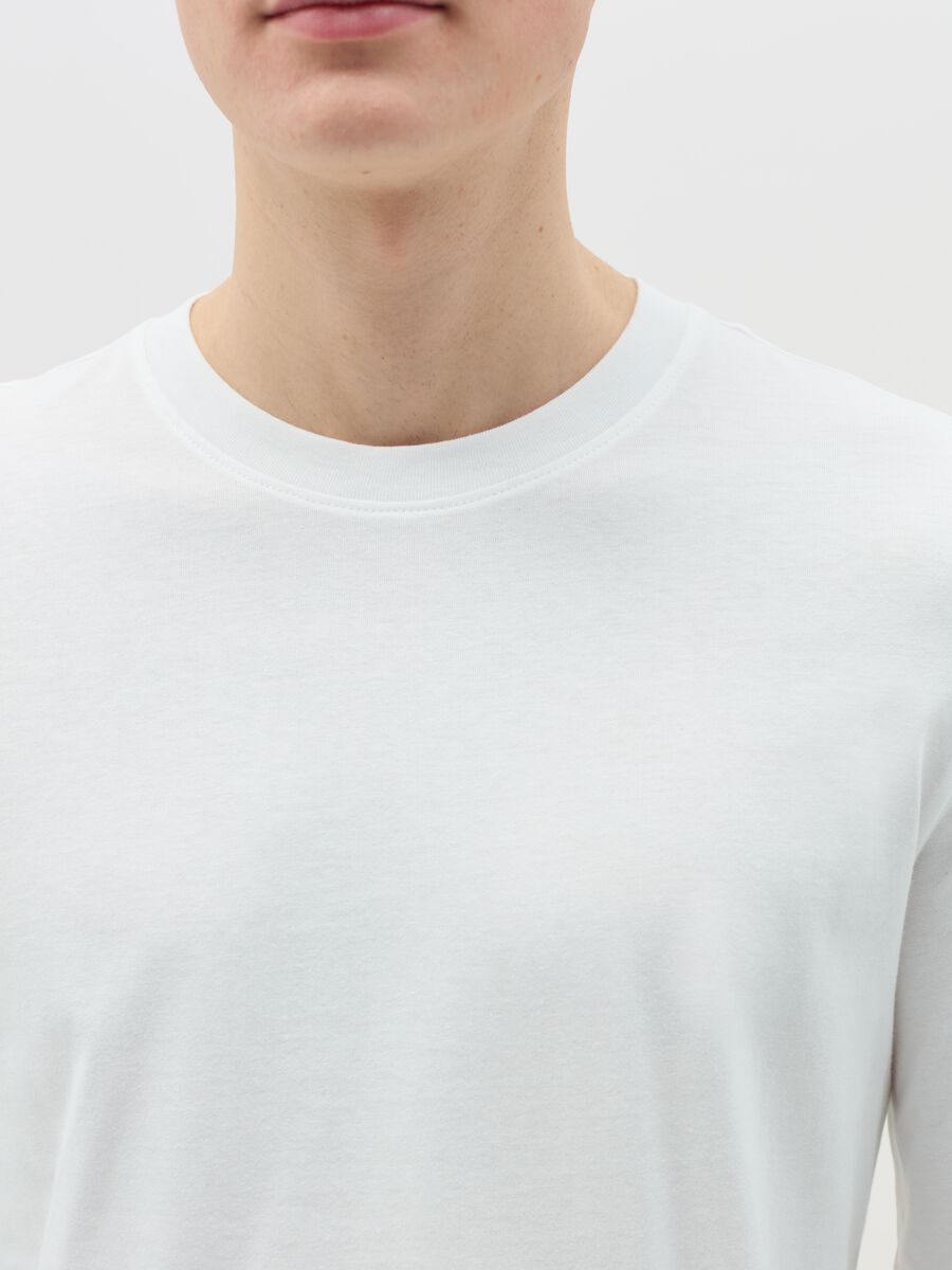 T-shirt with round neck and long sleeves in cotton_2