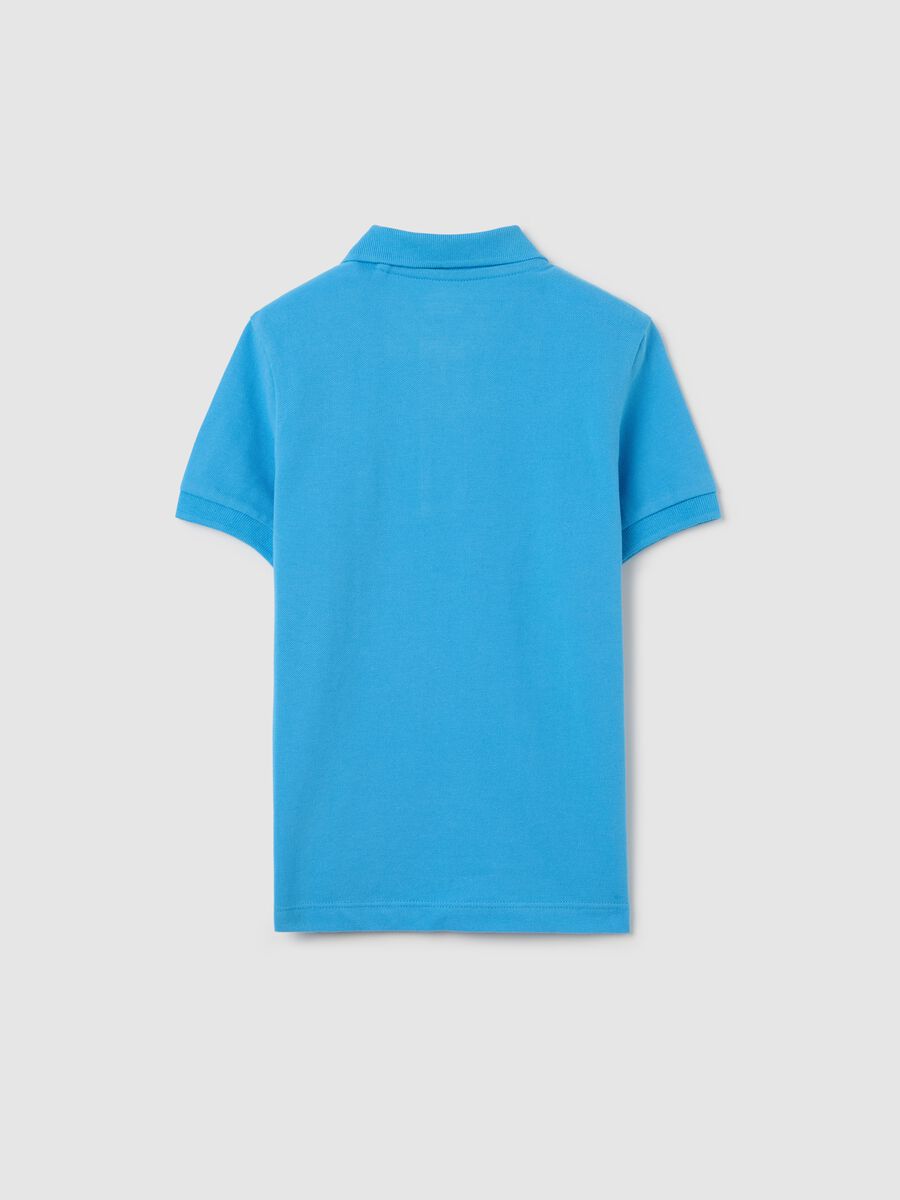 Essential light blue polo shirt in organic cotton_1