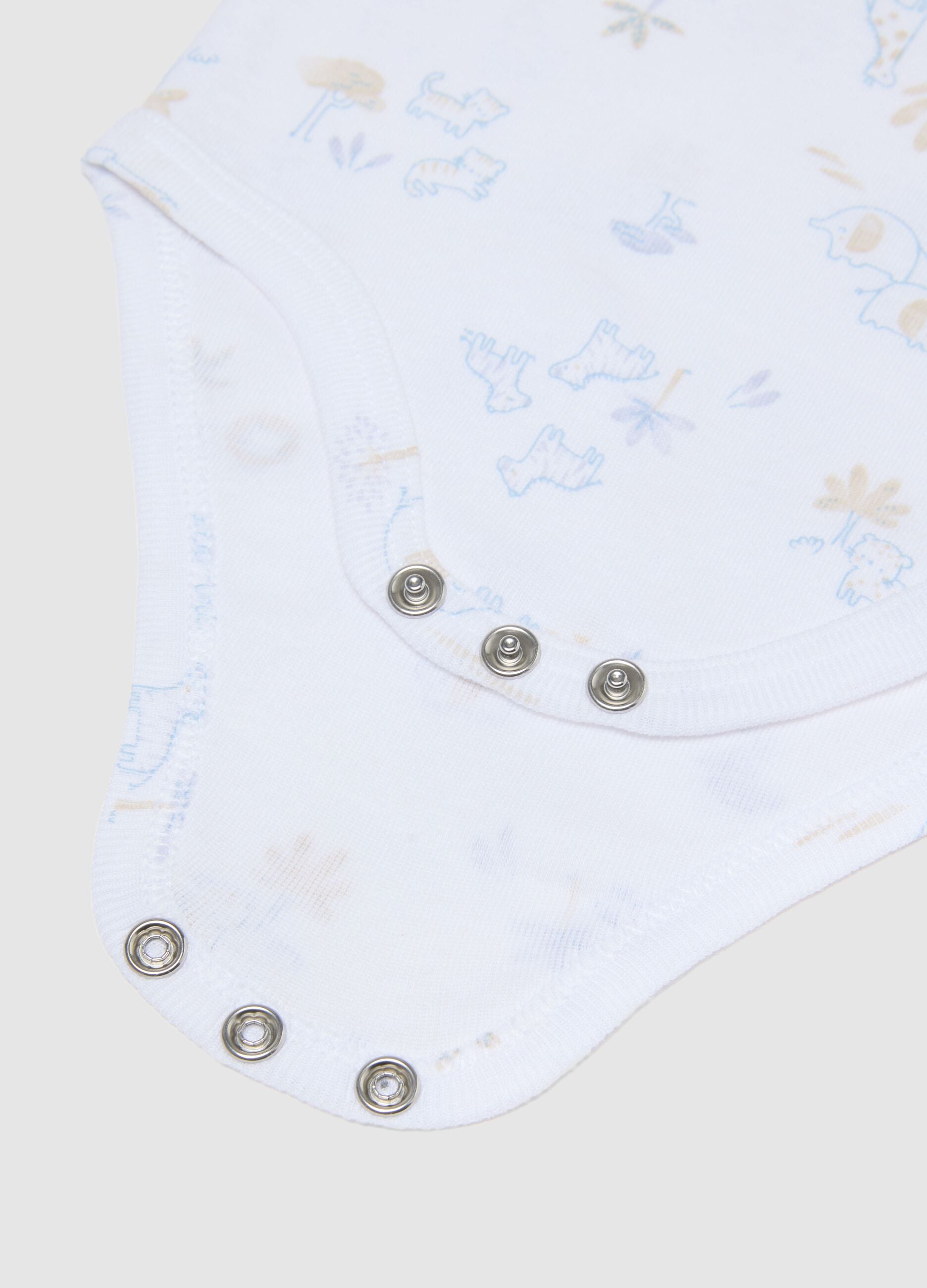 Multicolour sleeveless cotton bodysuit tripack for newborns