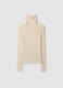 Beige ribbed viscose-blend roll-neck jumper_0