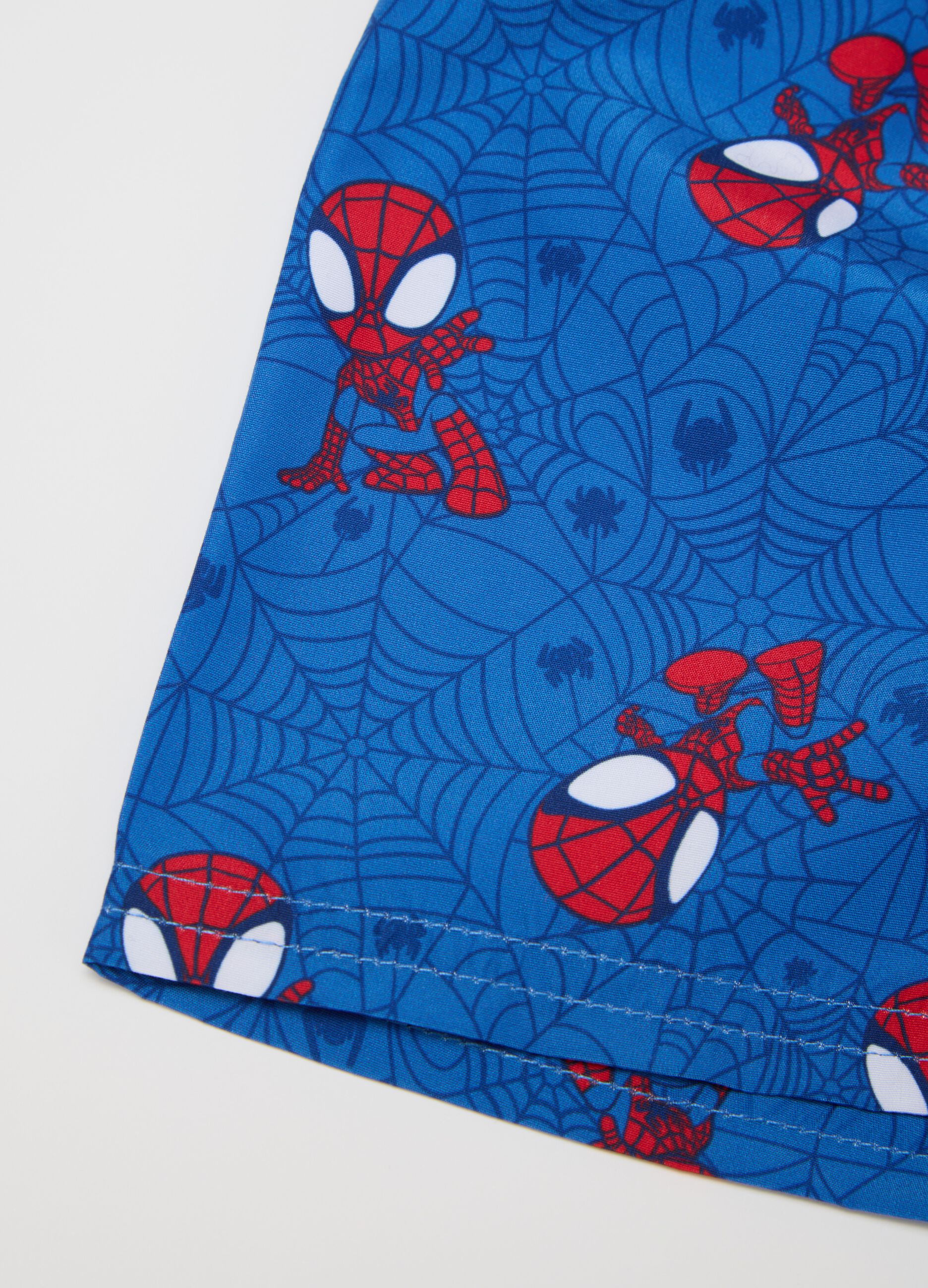 Children's Swimsuit in Multicolour Fabric with Spider-Man Print