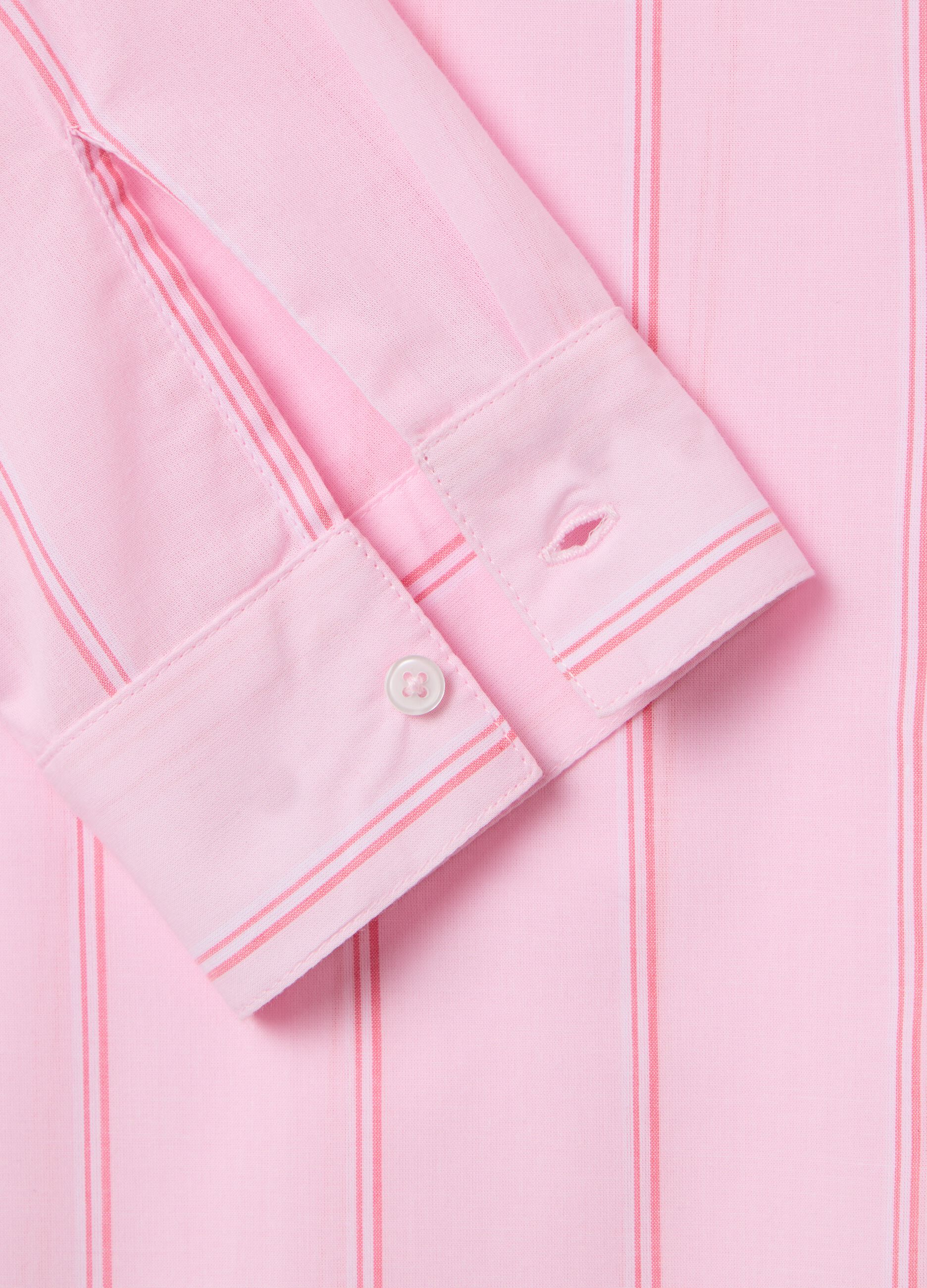 Women's pink pure cotton shirt regular fit with classic collar