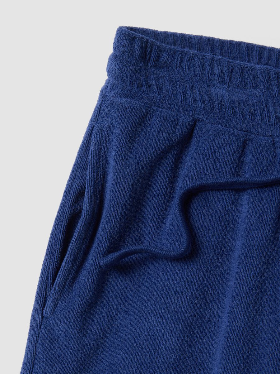Shorts jogger blu in misto cotone con vita elasticizzata regular fit_5
