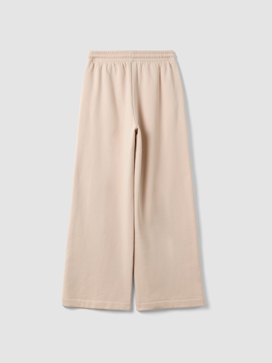 Pantaloni jogger beige in misto cotone straight fit_6