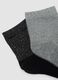 3-pack of multicolour glitter ribbed ankle socks in stretch organic cotton_1
