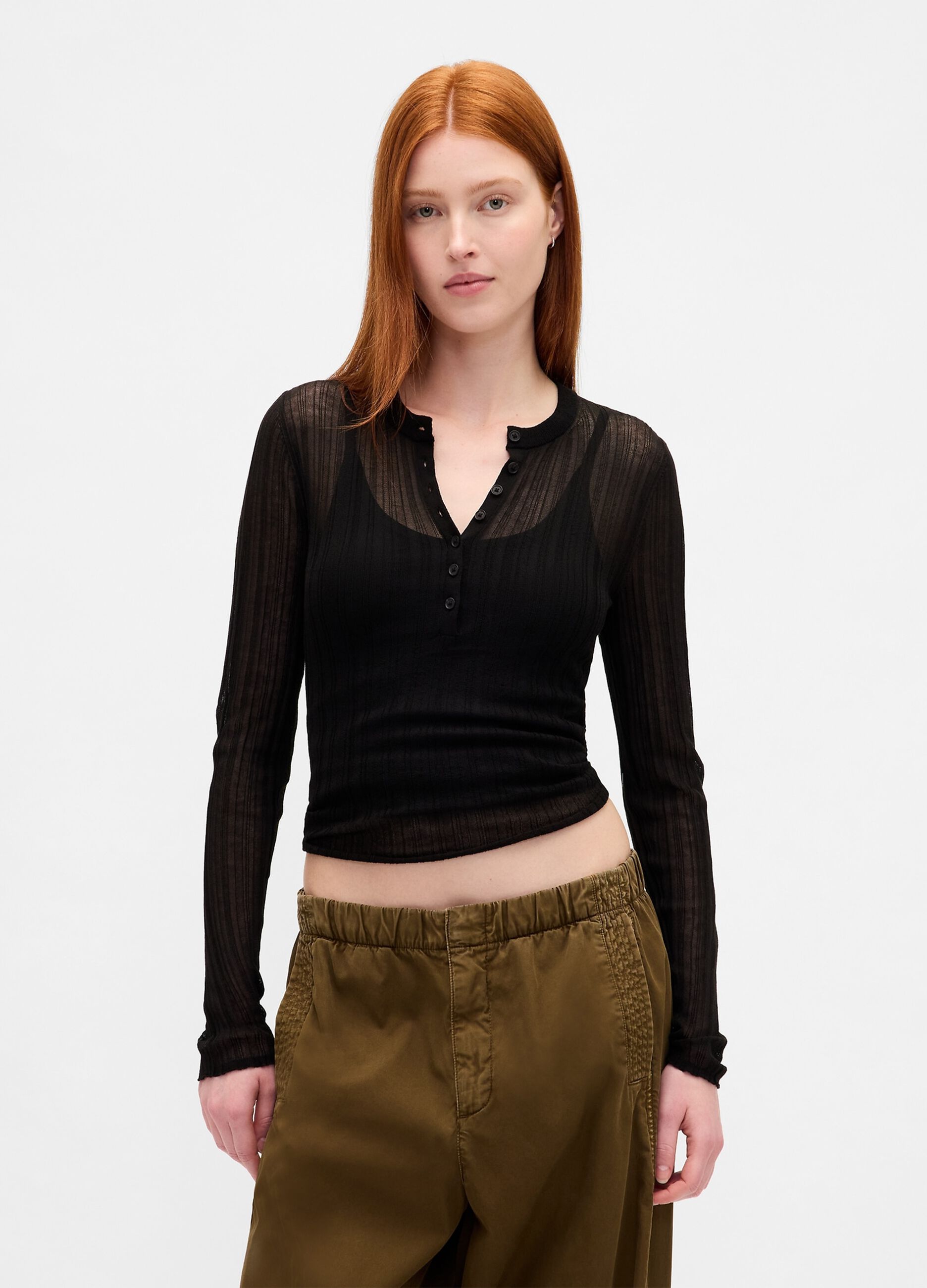 Black Sweater with Transparent Details