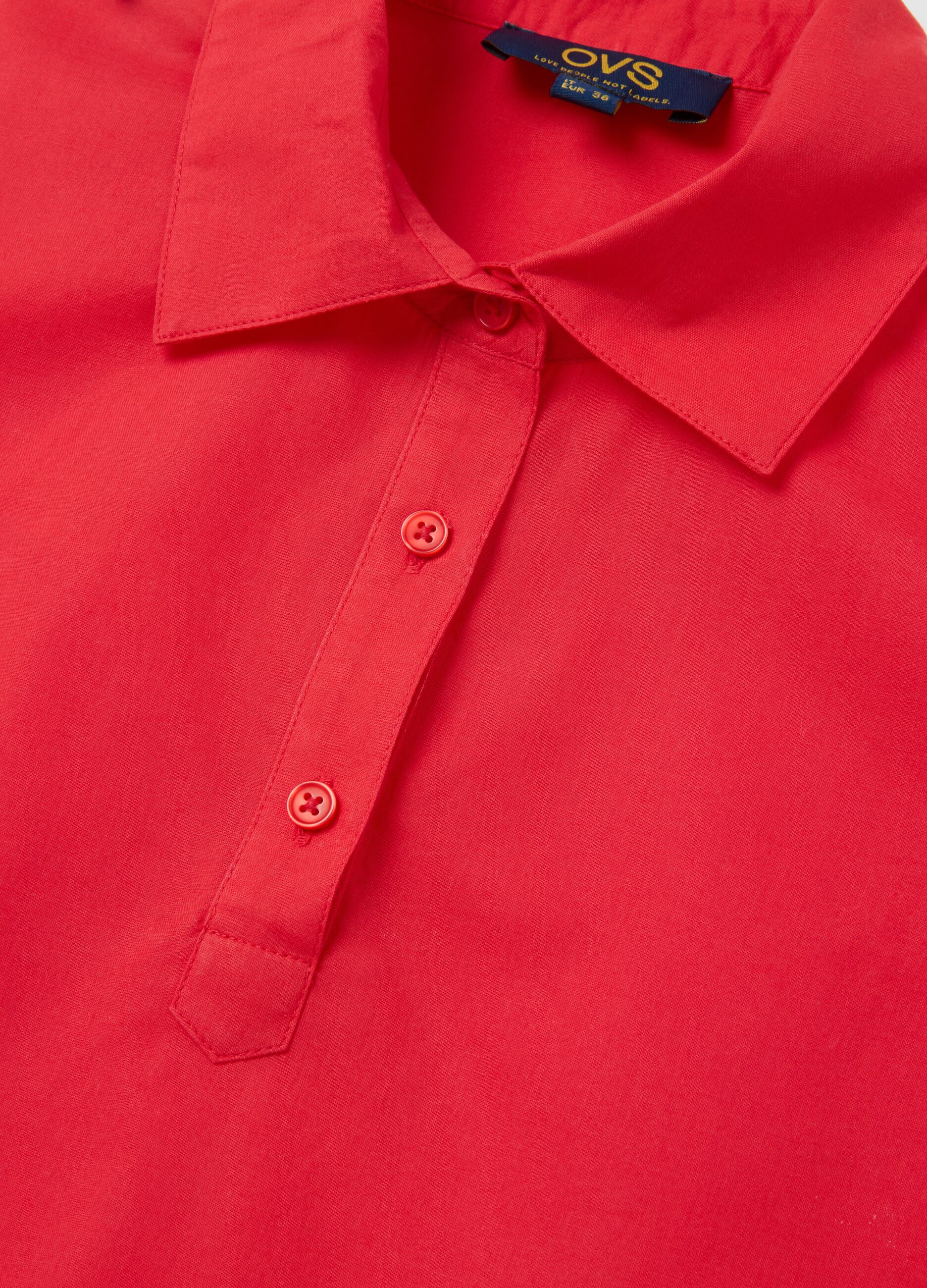 Women's Sleeveless Red Pure Cotton Shirt Regular Fit