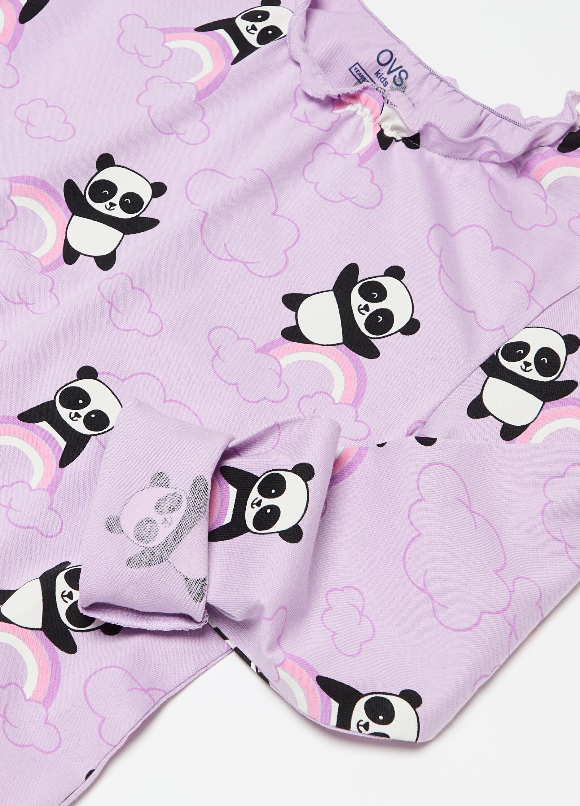 Organic cotton pyjamas with panda print