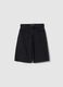 Boy's black cotton blend skater fit shorts_0