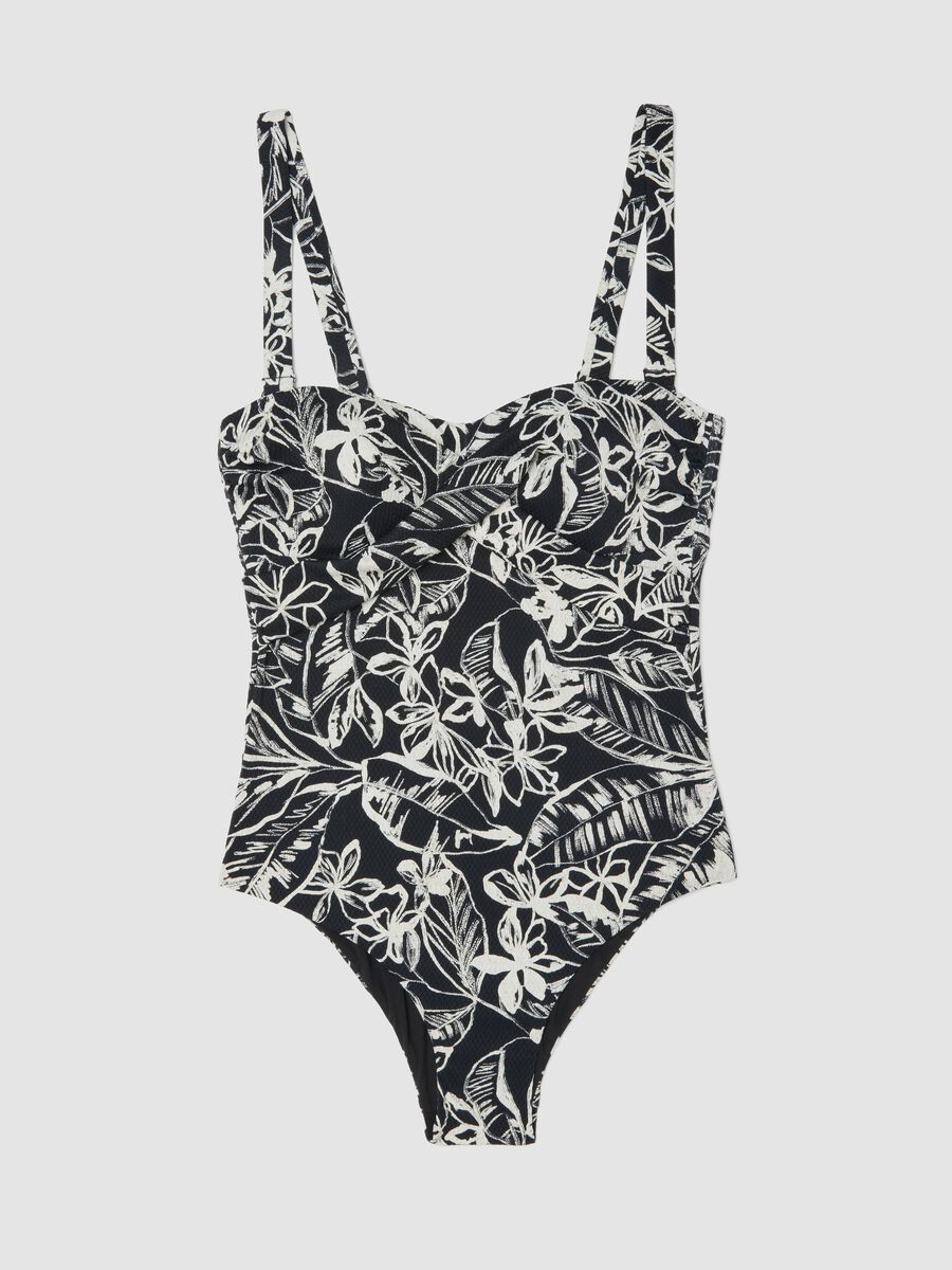 Costume intero in tessuto elasticizzato multicolor con motivo floreale_4