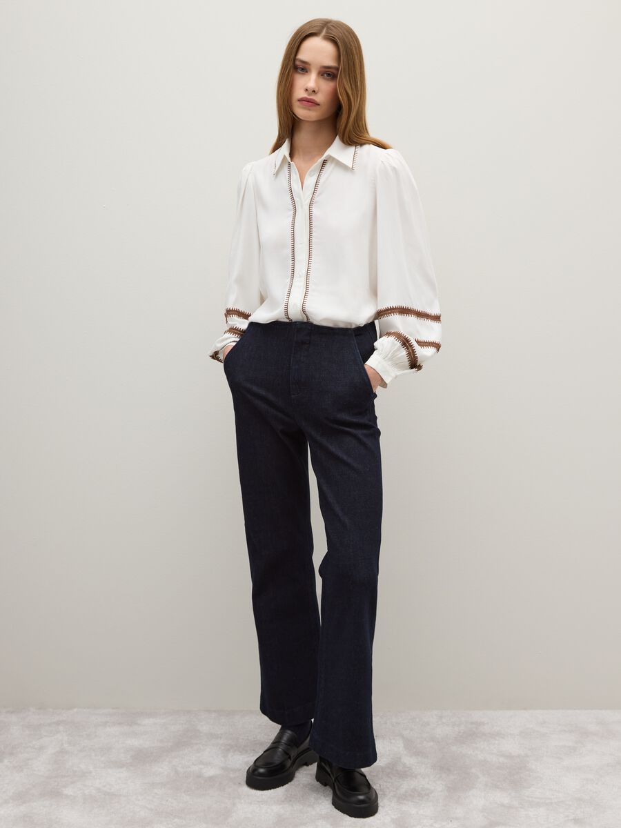 Blue Denim Regular Fit Trousers_0