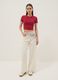 Red ribbed fitted stretch-cotton T-shirt_1