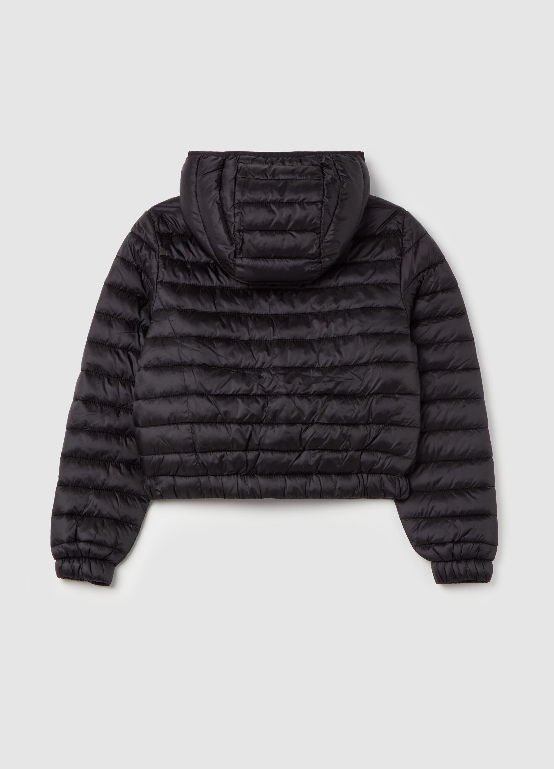 Ultralight crop down jacket with hood