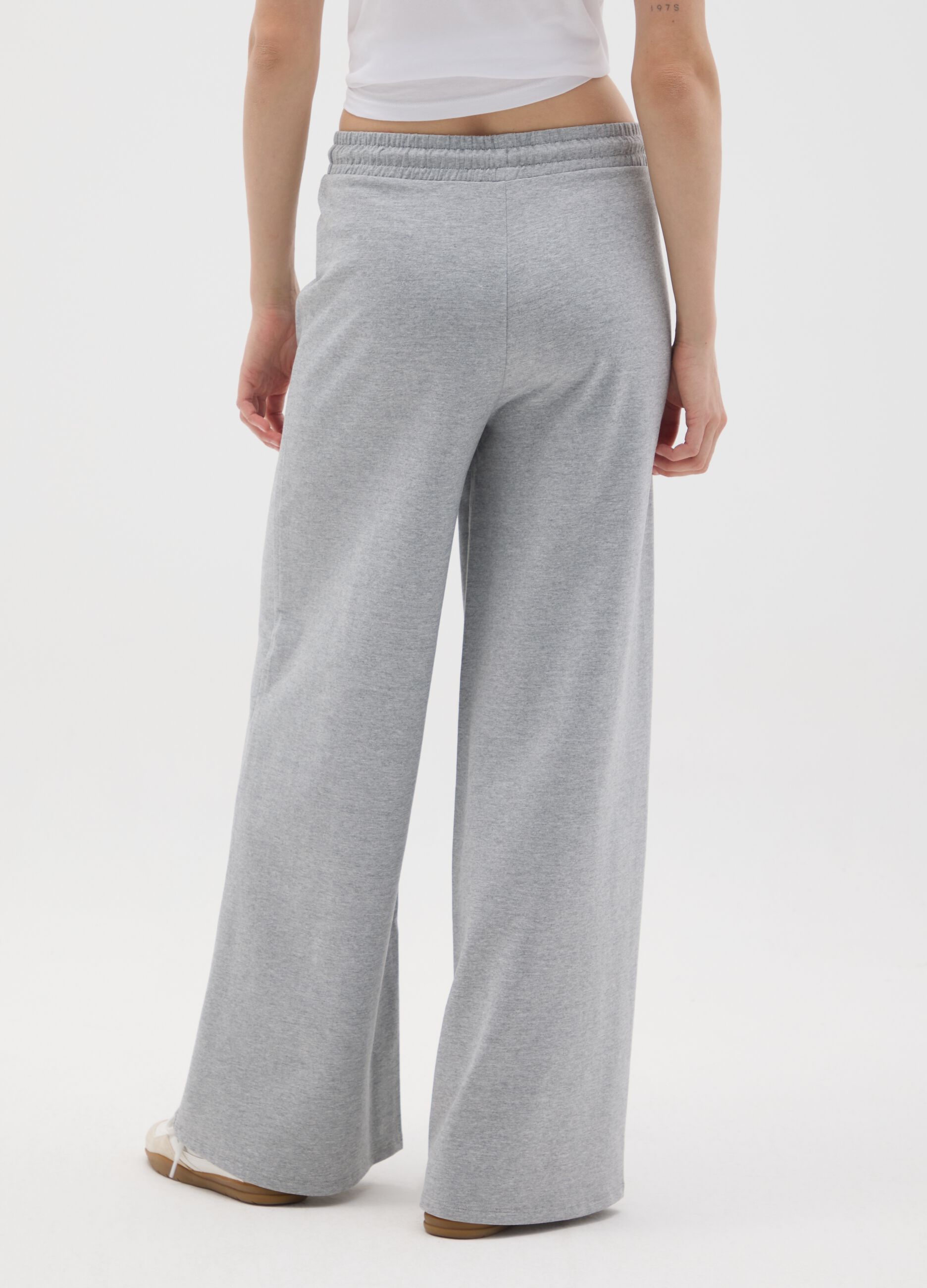 Grey pure cotton trousers regular fit
