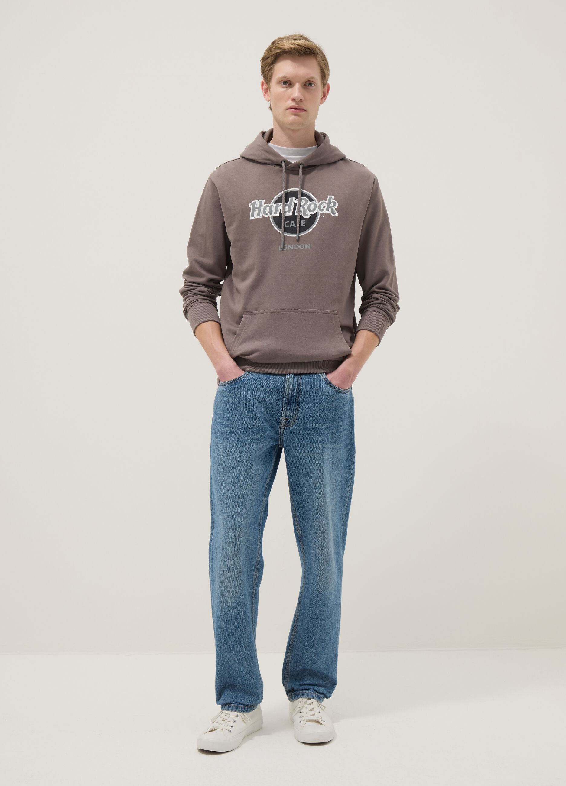 Grey pure cotton regular fit sweatshirt Hard Rock Cafe London
