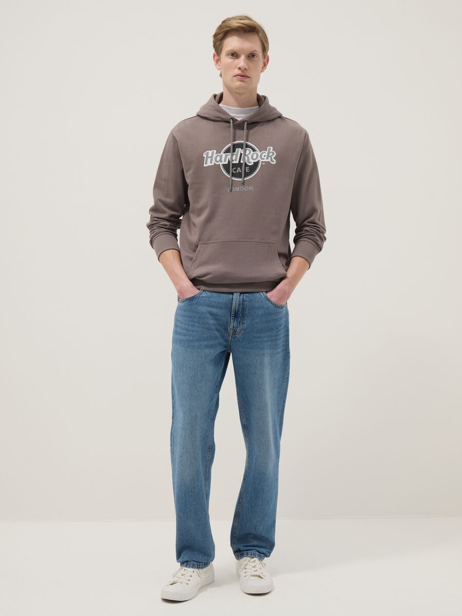 Felpa in puro cotone grigia regular fit Hard Rock Cafe London_1