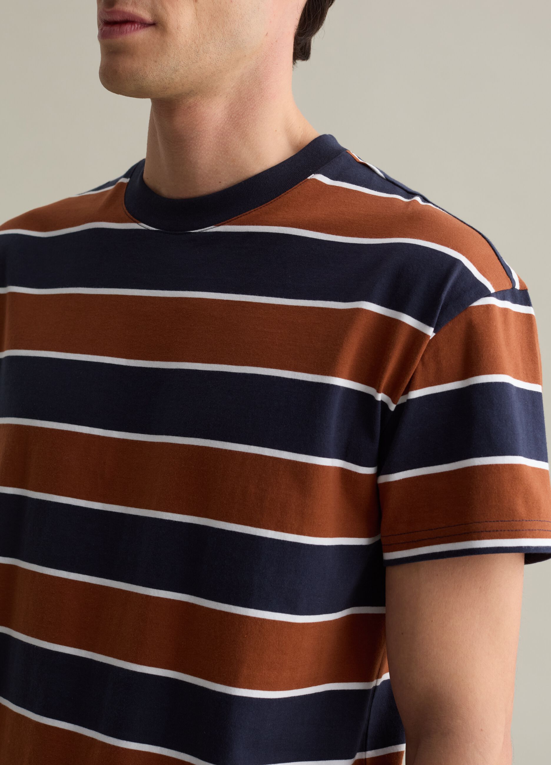 Cotton T-shirt with horizontal stripes
