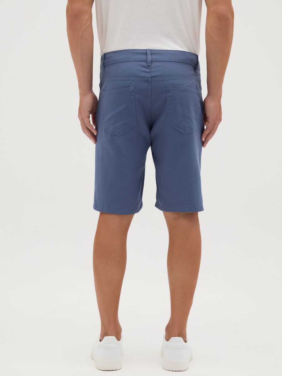 Men's pure cotton blue regular fit shorts_3