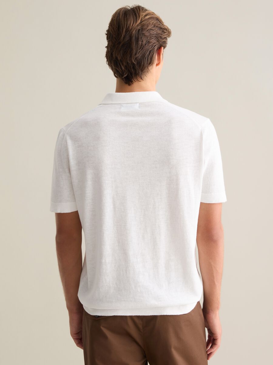 White Short Sleeve Cotton Polo_3