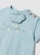 Blue pure cotton baby romper with car motif_2
