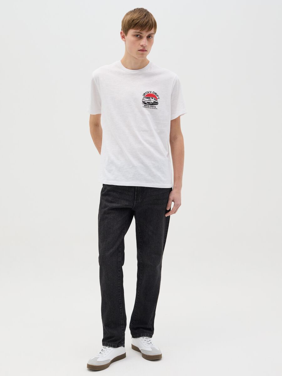 Cotton T-shirt with "Jacky Drift" racing car print_1