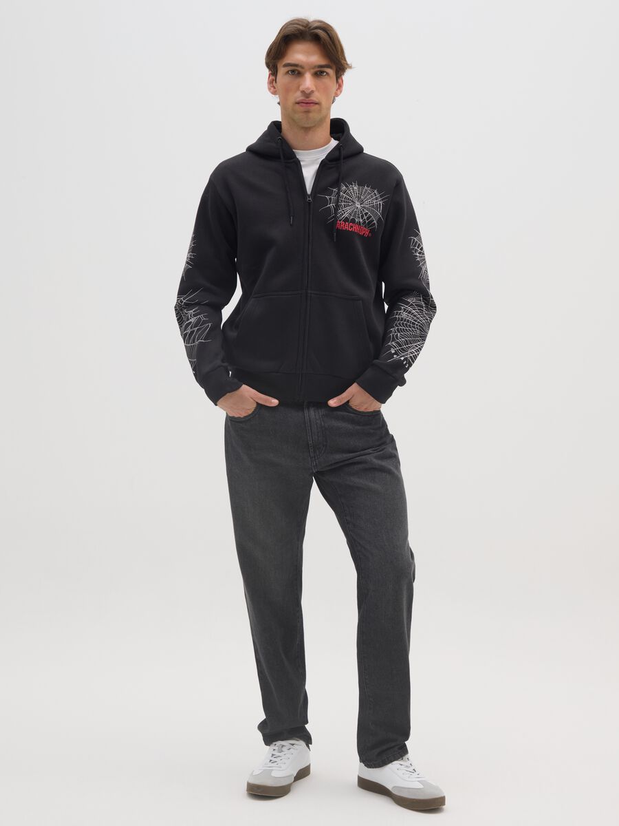 Black cotton-blend hoodie_1