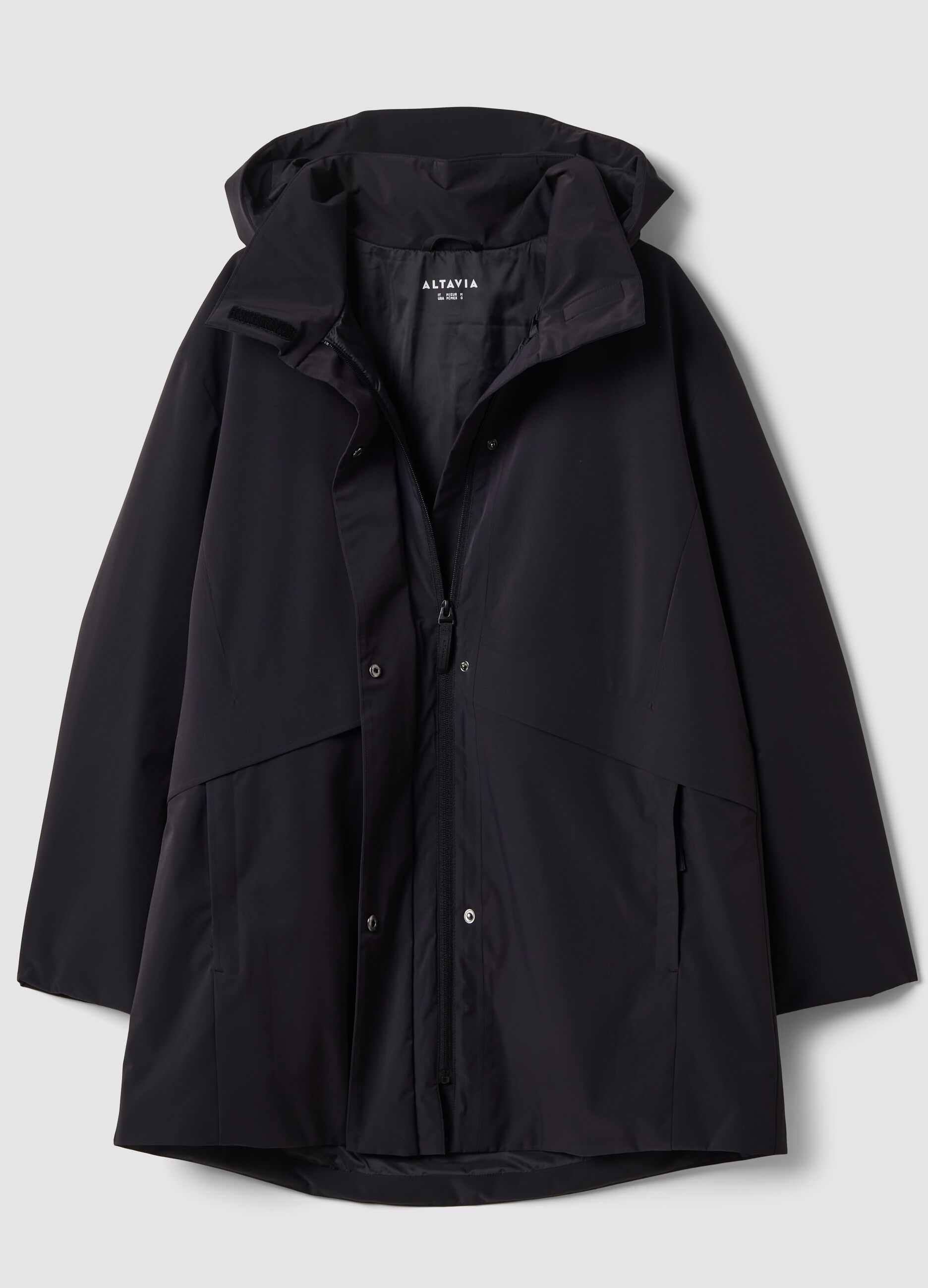 Blue hooded jacket with zip, regular fit
