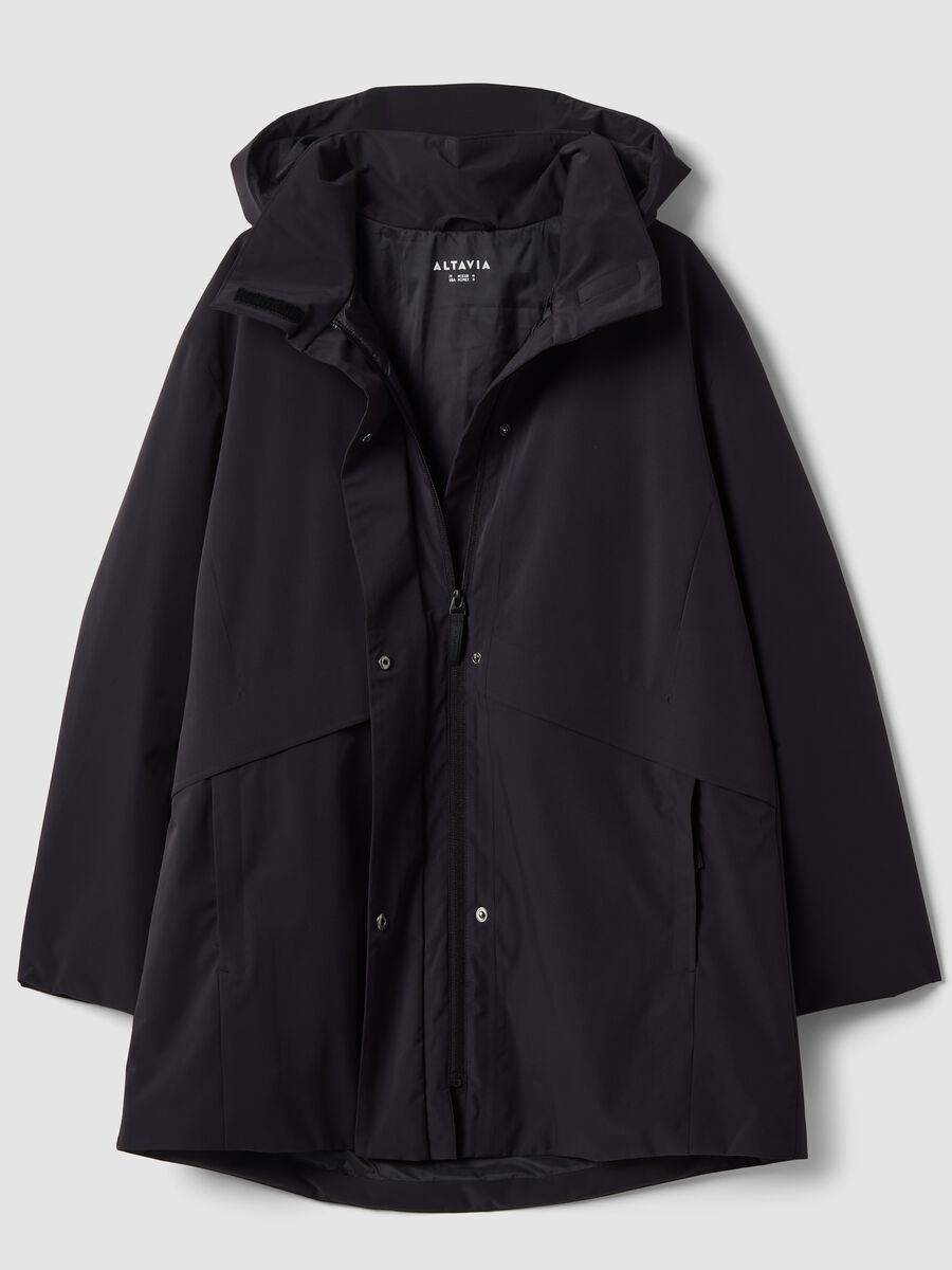 Giacca blu con cappuccio e zip regular fit_6