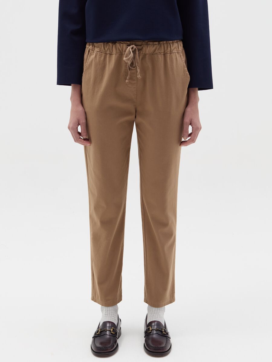 Stretch cotton jogger trousers_1