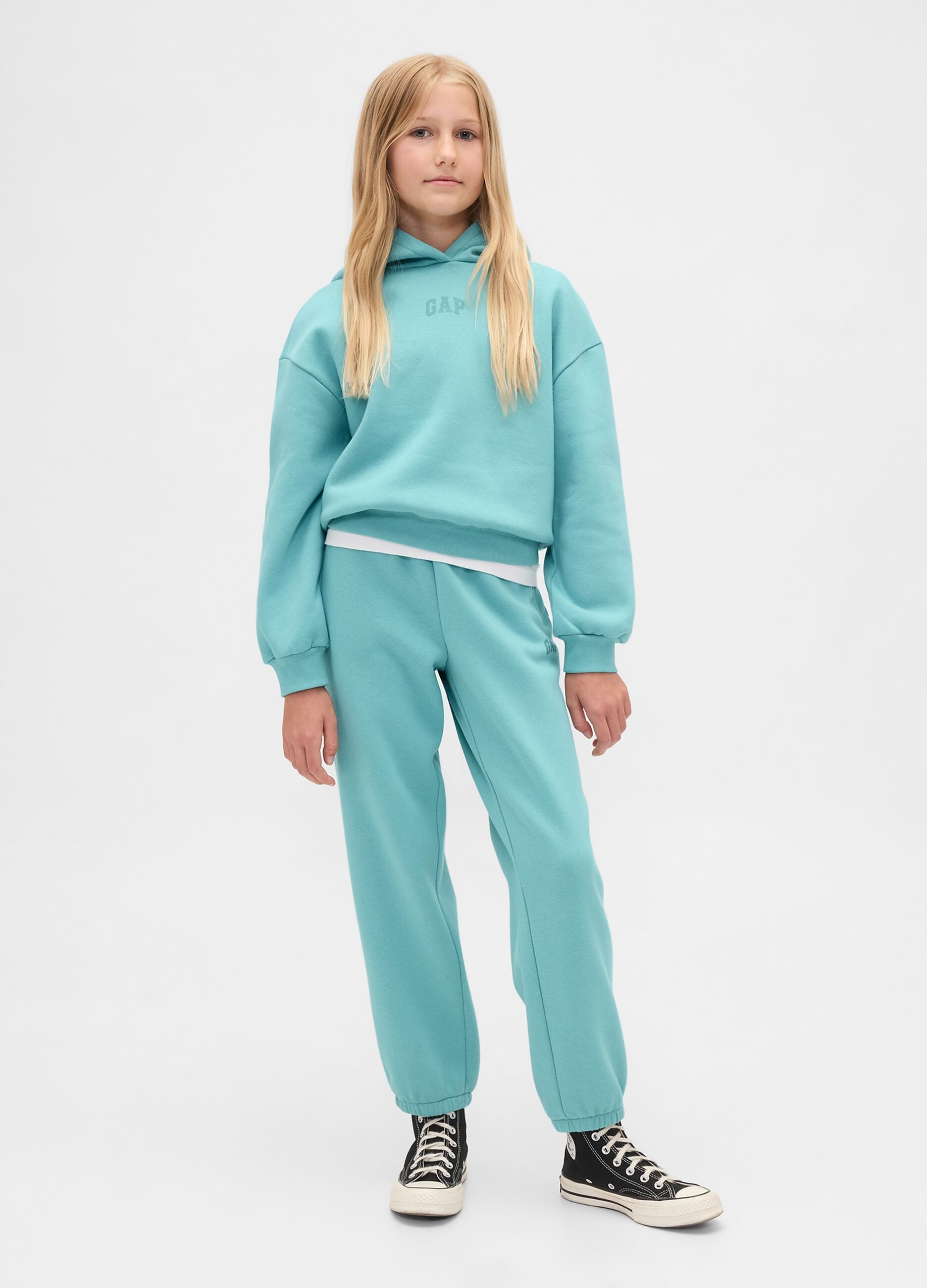 Blue Cotton Blend Trousers