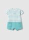 Baby romper in pure cotton with multicolour stripes and pockets_0