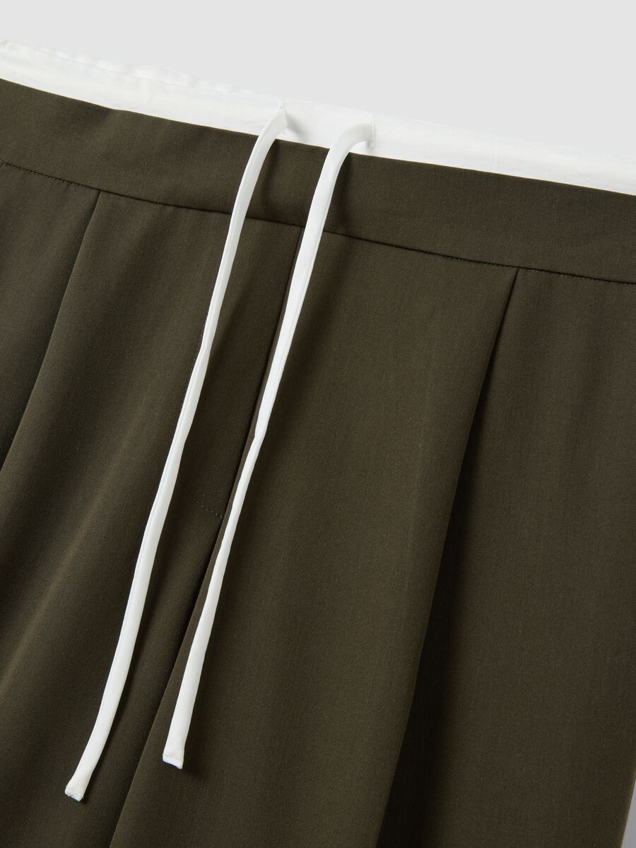 Green jogger trousers with regular fit and elastic waist_1