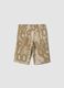 Pure Cotton Beige Printed Shorts for Boys Regular Fit_1