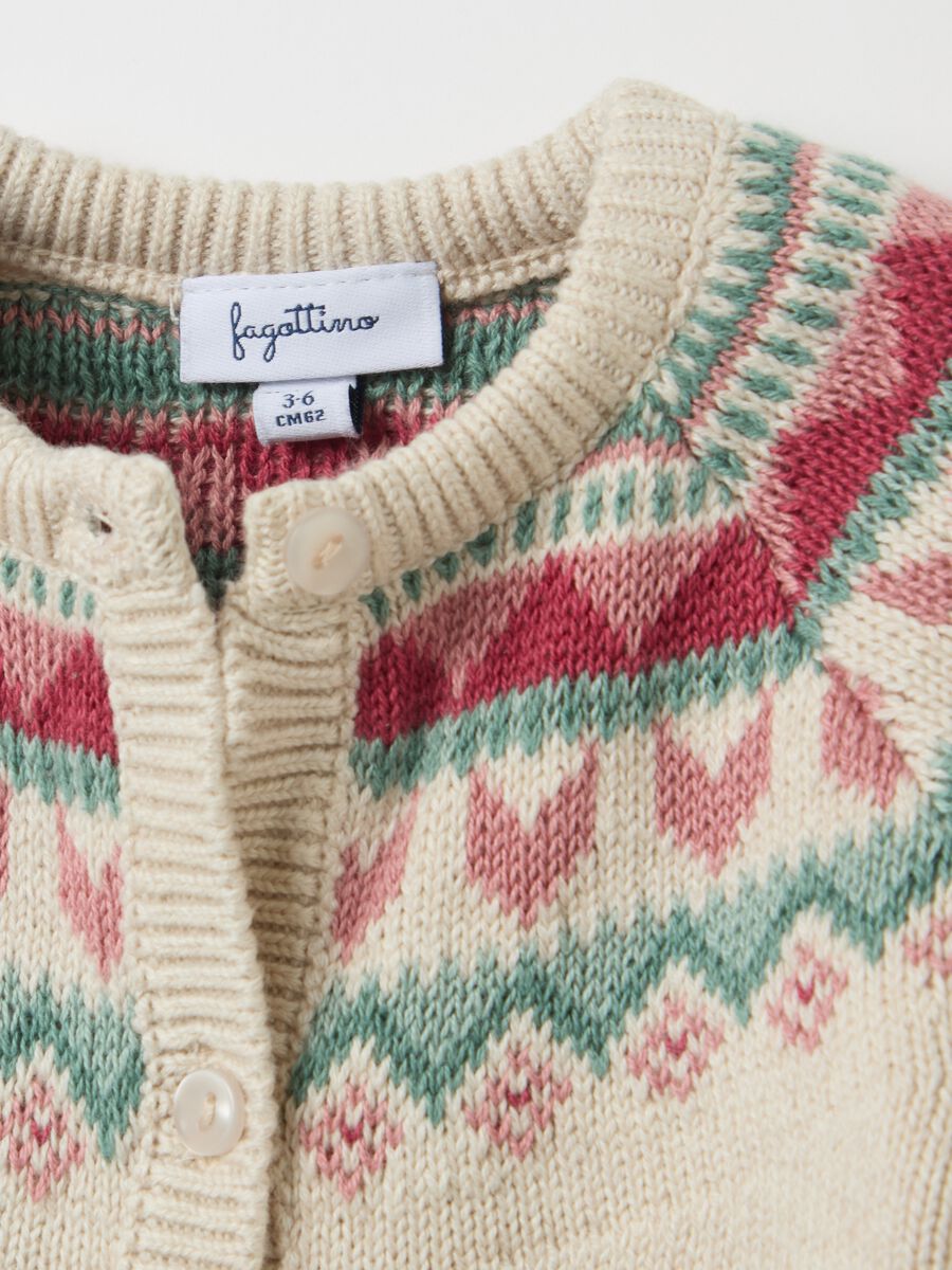Cardigan with jacquard geometric design_2