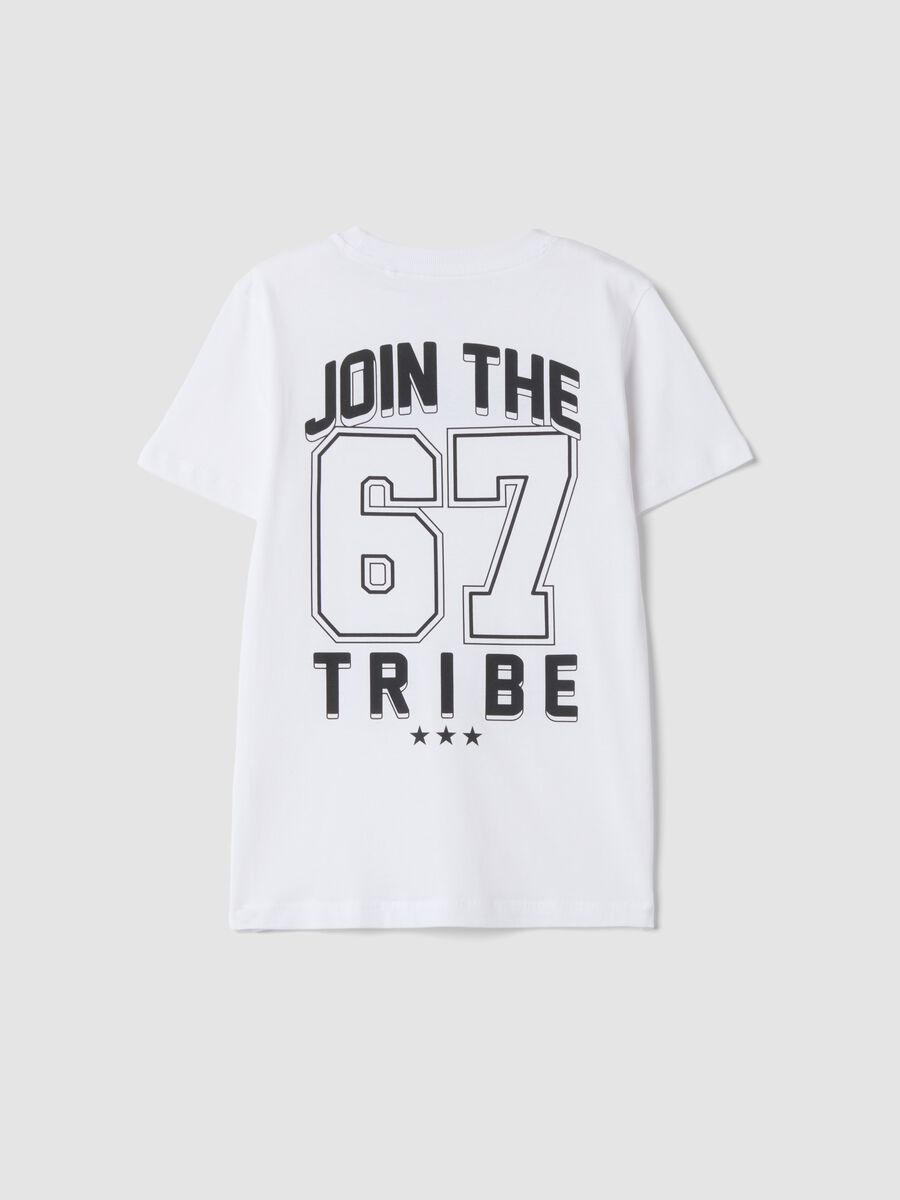 T-shirt bianca in puro cotone con stampe Six Seven regular fit_2