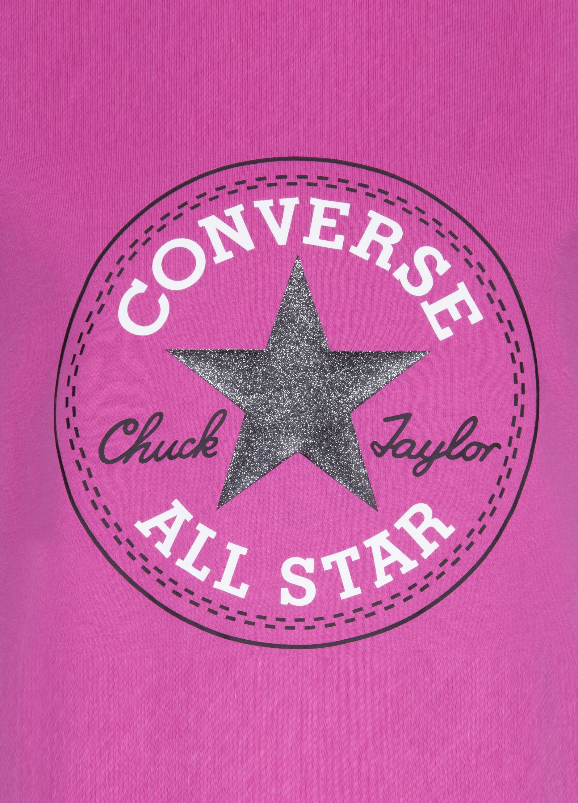 T-shirt slim fit stampa glitter logo Chuck Patch