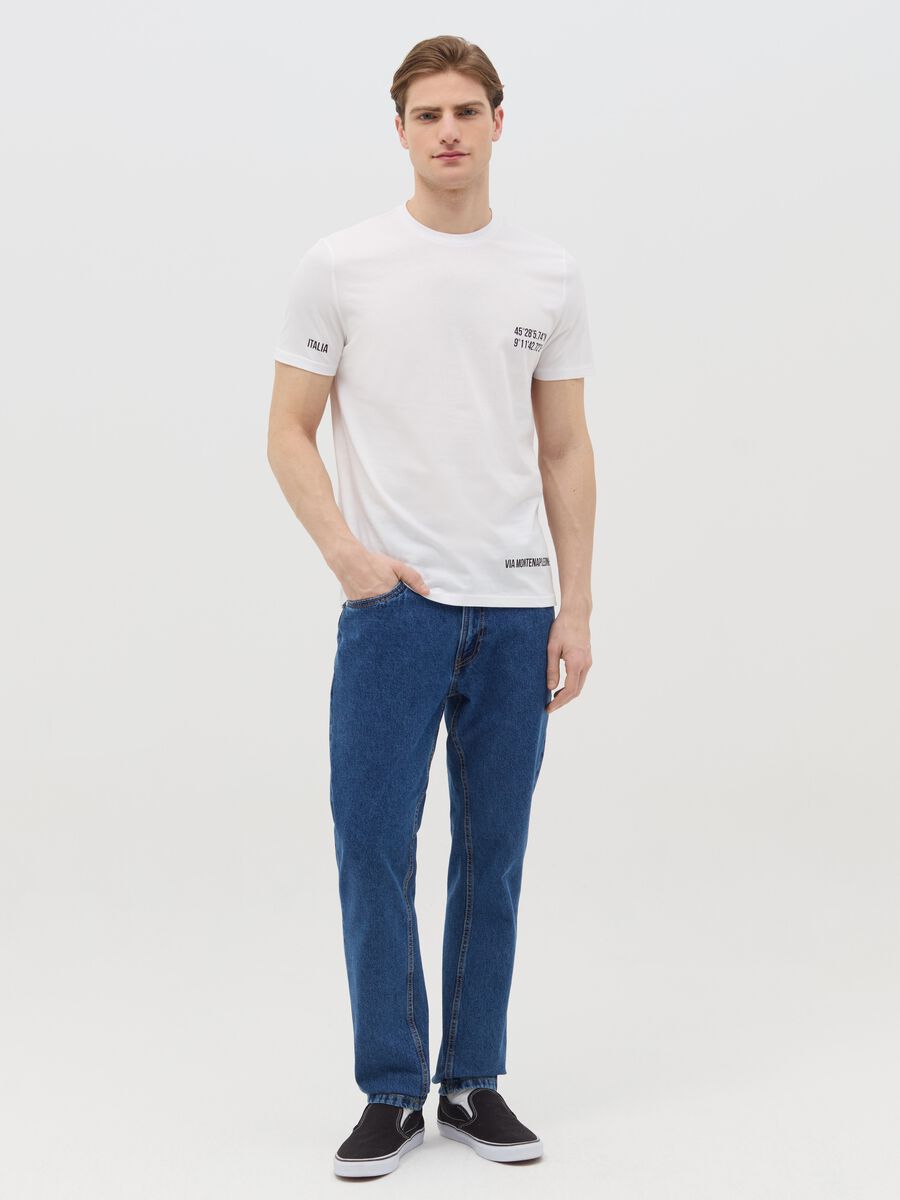 Cotton T-shirt with Via Montenapoleone coordinates_1