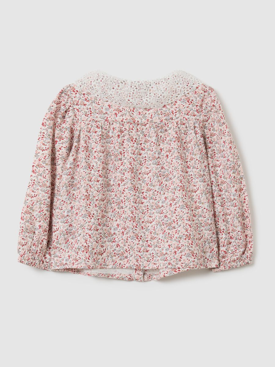 Regular fit floral shirt for girls with buttons_1