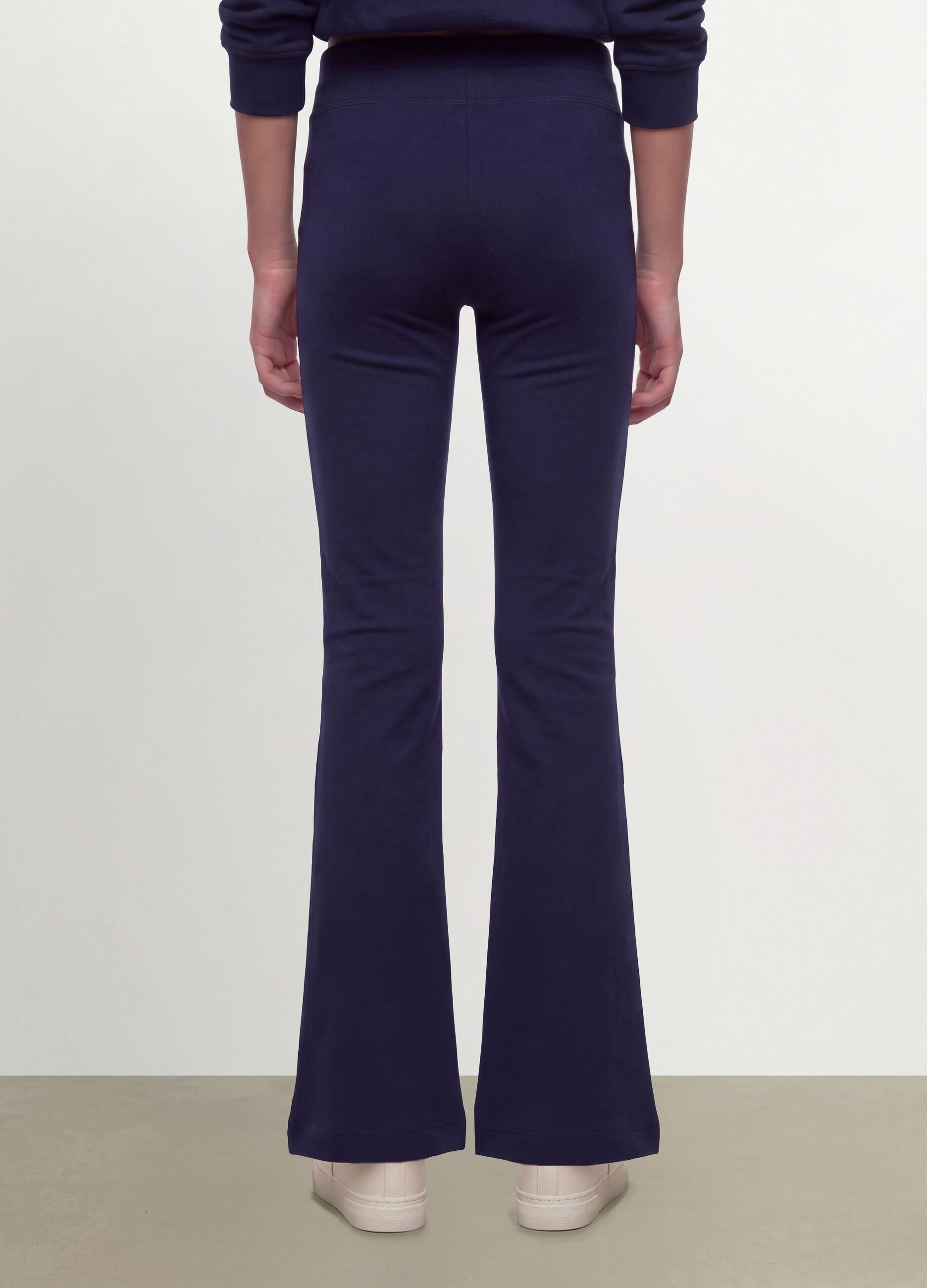 Girls&rsquo; blue slim-fit stretch organic cotton trousers