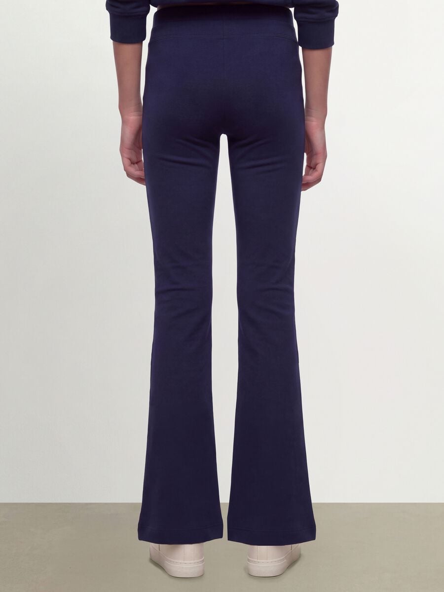 Pantaloni blu in cotone organico elasticizzato slim fit per ragazza_3