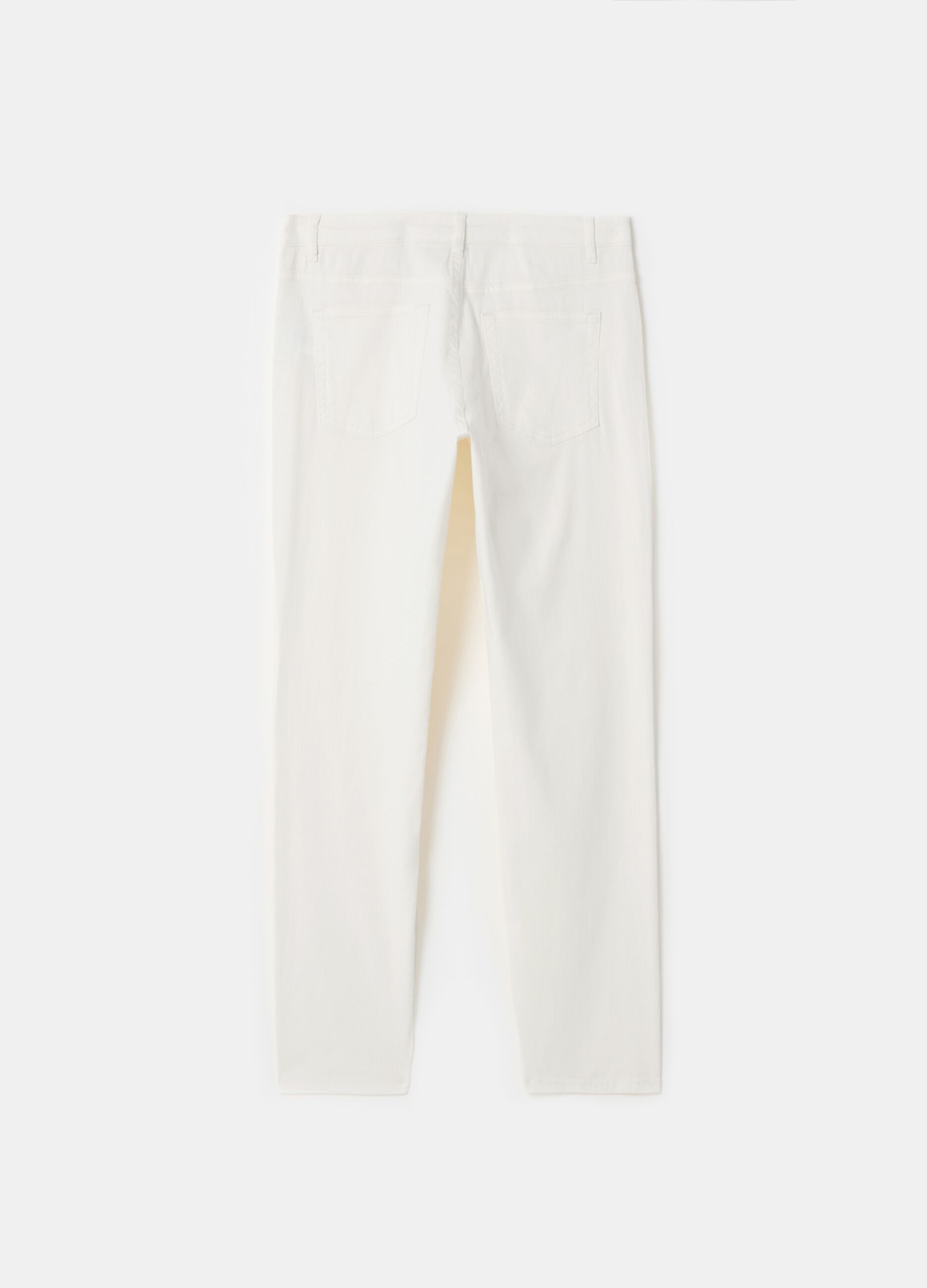Pantaloni slim fit in lino e cotone PIOMBO