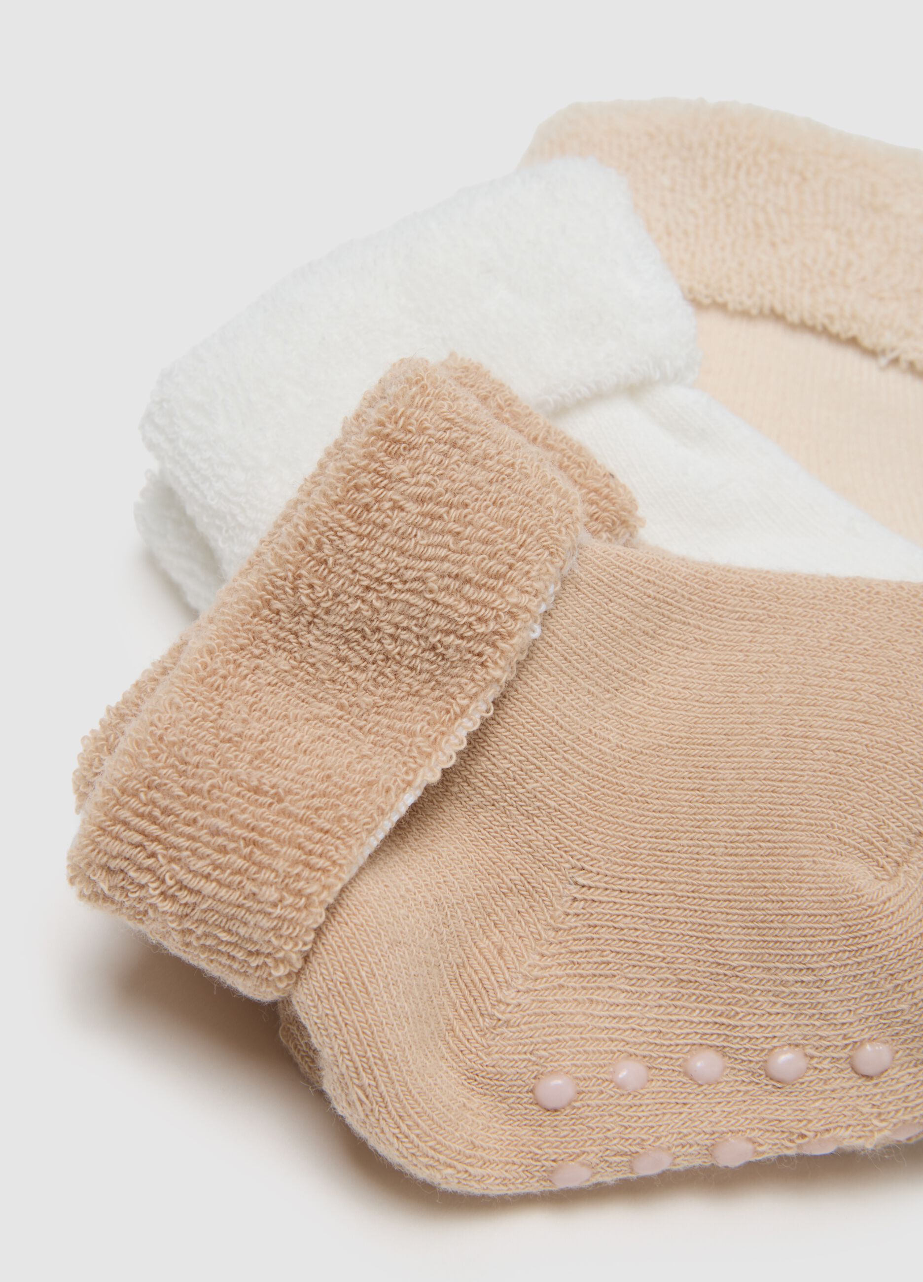 Set of three-pack multicolour stretchy cotton baby socks