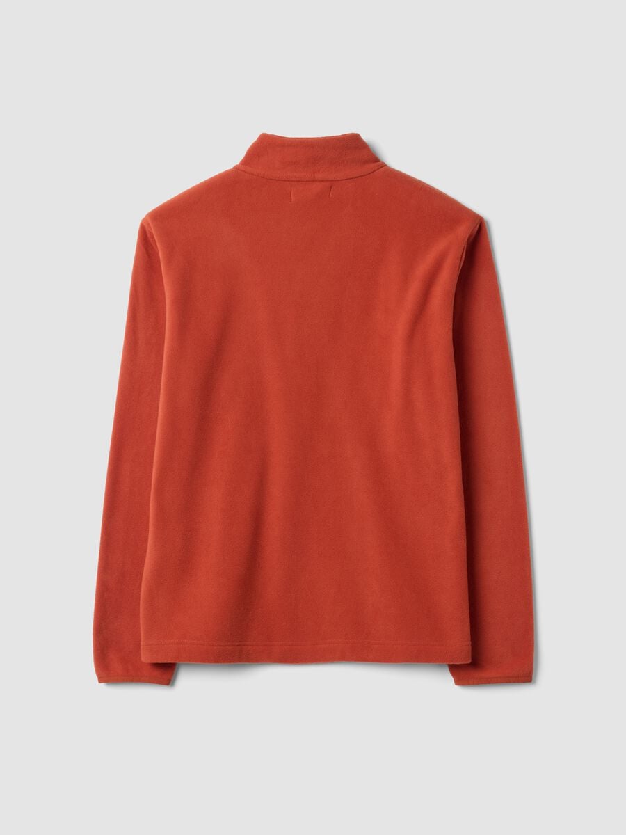Felpa rossa half zip regular fit in pile_1