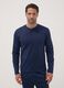 Blue pure organic cotton pyjamas with Henley neckline, regular fit_1