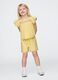 Yellow pure cotton set with floral embroidery GAP Kids_0