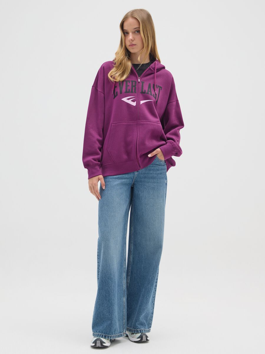 Purple cotton blend sweatshirt regular fit_1